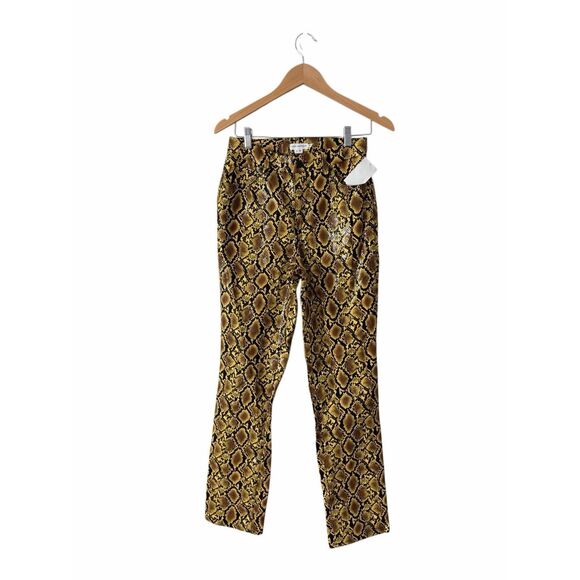 Good American Good Icon Snake Faux Leather Pants Animal Print Size 2 NEW - Picture 2 of 7